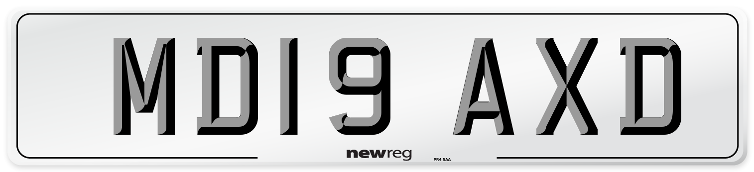 MD19 AXD Number Plate from New Reg